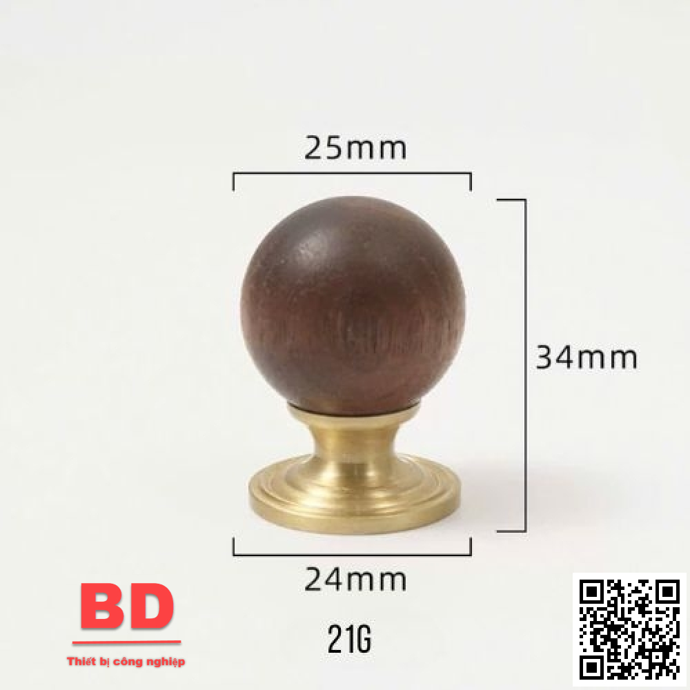 Núm tròn tân cổ điển Mã 156-Nâu Núm tròn