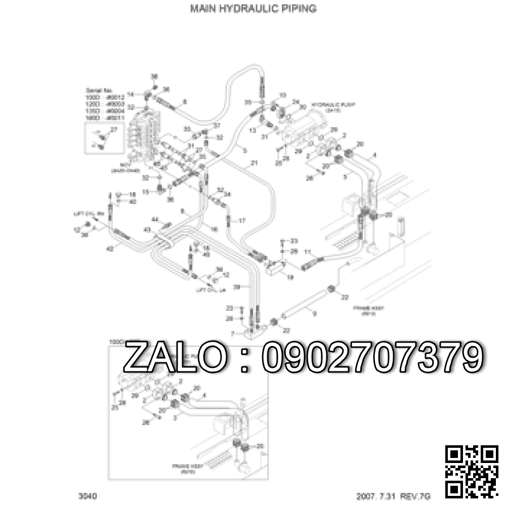 Ống lót dùng cho phanh xe nâng Hyundai, PN ZGBJ-00035