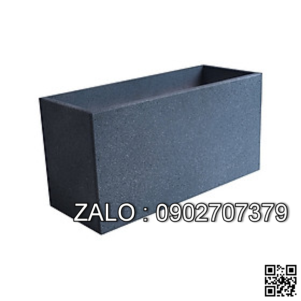 Chậu composite chữ nhật trơn màu giả đá 50*20*25