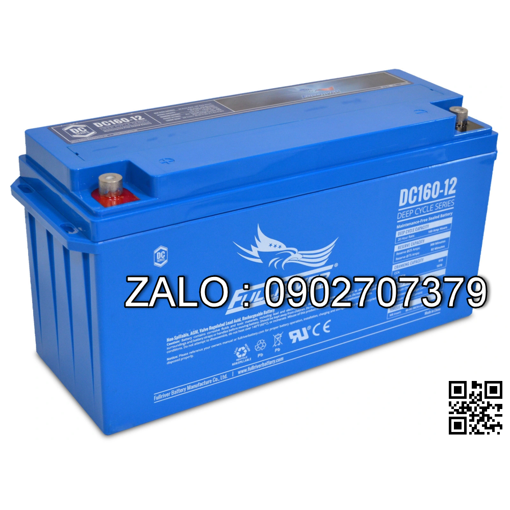 Bình ắc quy 12v 160AH Fullriver DC160-12 (Kích thước 484x171x241mm)