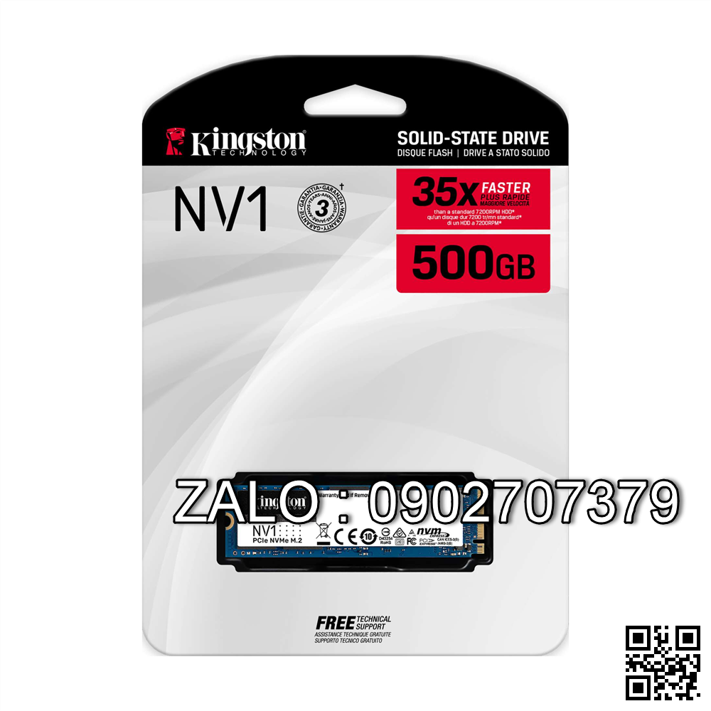 SSD M2 Kingston NV1 500GB NVMe PCIe Gen3 X4 Chính Hãng
