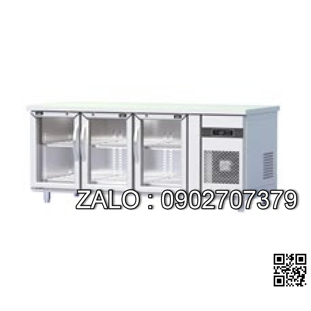 BÀN MÁT INOX CÁNH KÍNH YUBANN 210 LÍT YB-F12