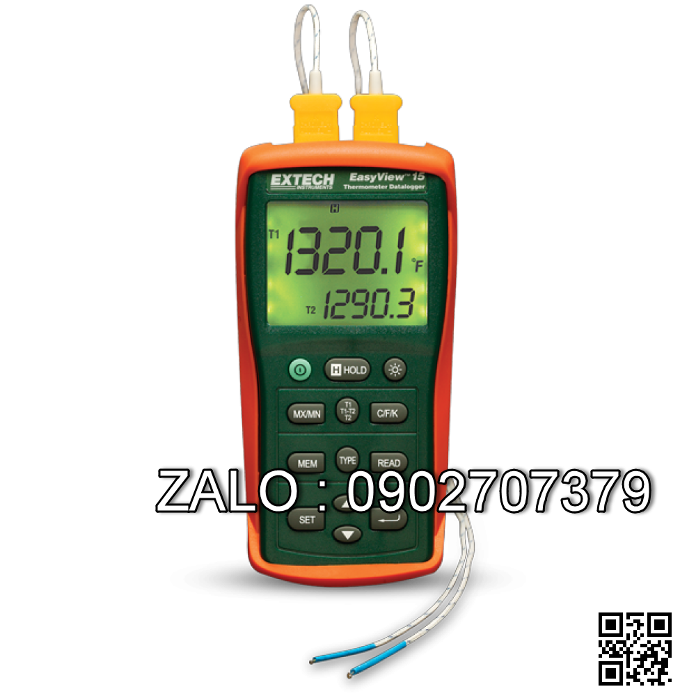 MÁY ĐO NHIỆT ĐỘ KIỂU K (2 ĐẦU DÒ) / GHI DỮ LIỆU EXTECH EA15