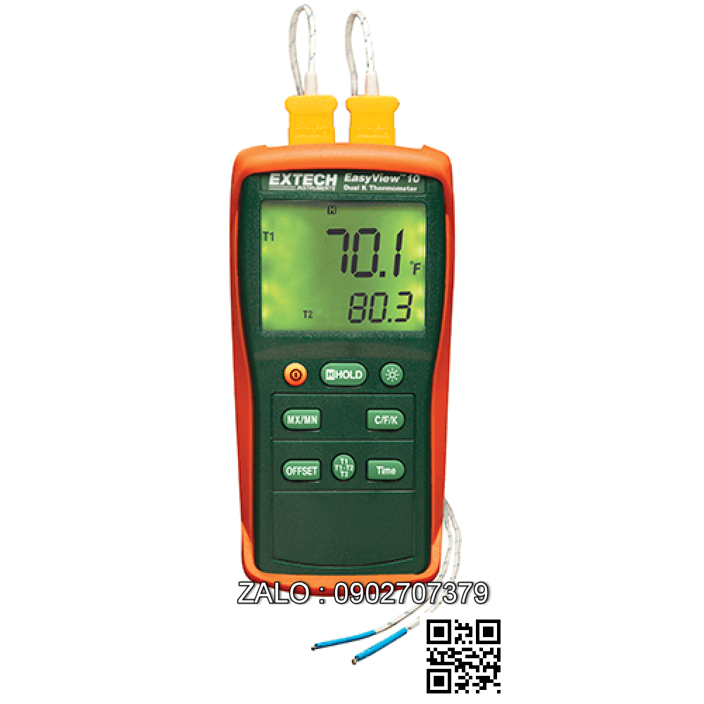 MÁY ĐO NHIỆT ĐỘ KIỂU K (2 ĐẦU DÒ) Extech EA10