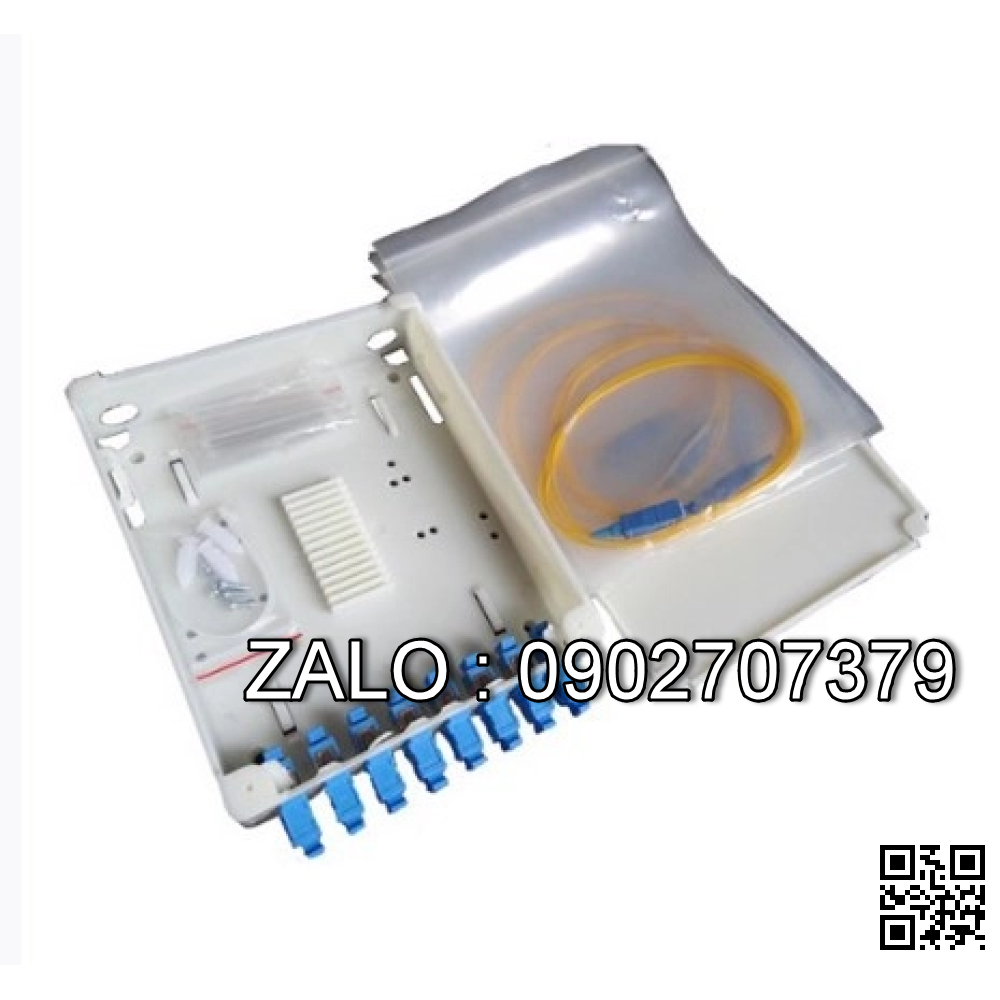ODF 04 port, plastic mini type, wallmount
 (bao gồm: 04 Adapter SC, 04 ống co nhiệt, 04 dây hàn quang Single Mode SC/UPC)