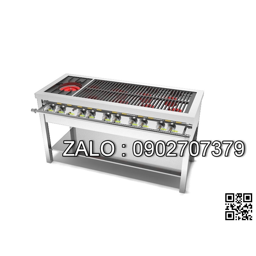 Bếp ga 1500mm/ 1 họng to 8 họng nhỏ