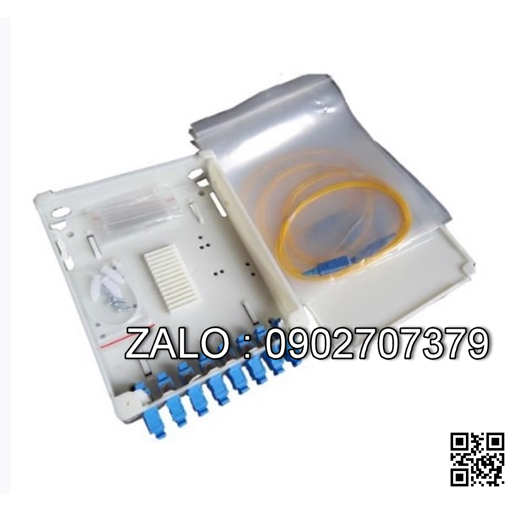 ODF 04 port, plastic mini type, wallmount
 (bao gồm: 04 Adapter SC, 04 ống co nhiệt, 04 dây hàn quang Single Mode SC/UPC)