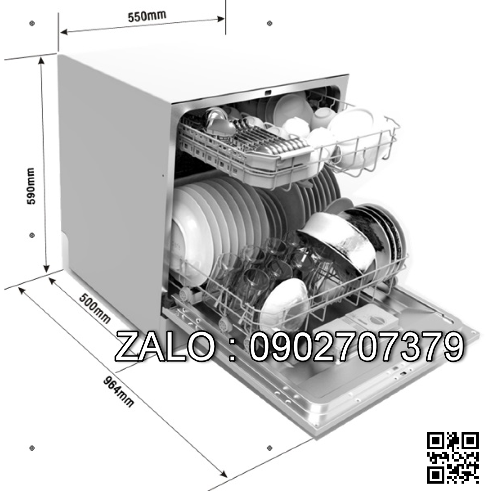 MÁY RỬA CHÉN ROSIERES 8 BỘ RDCP 8S-04