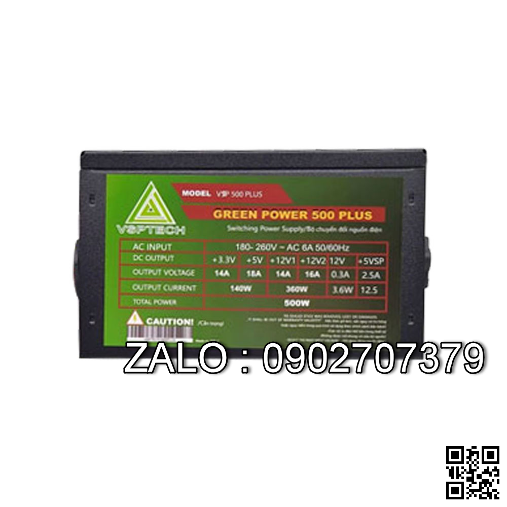 Nguồn VSP Green 500W PLUS + (4+Pin, 6+2pin)
