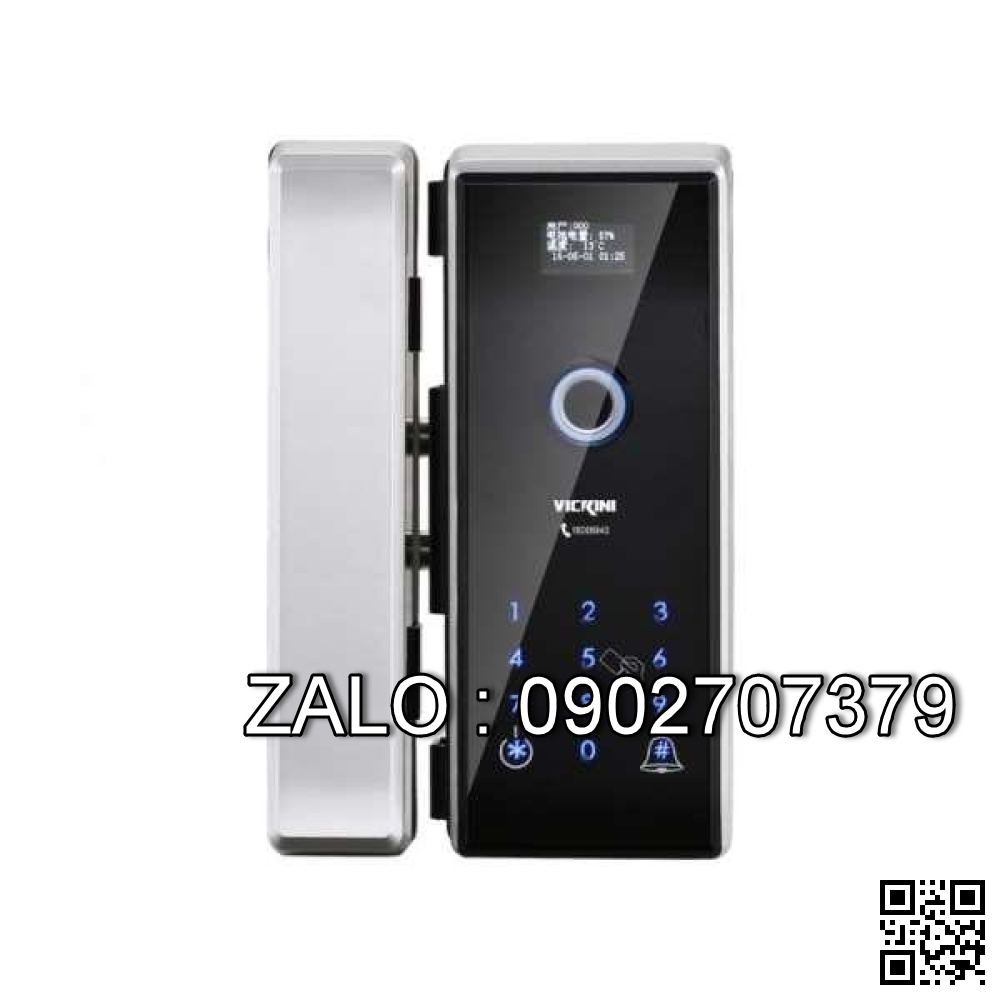 Khóa cửa điện tử VICKINI 39701.002 SPR bạc sơn