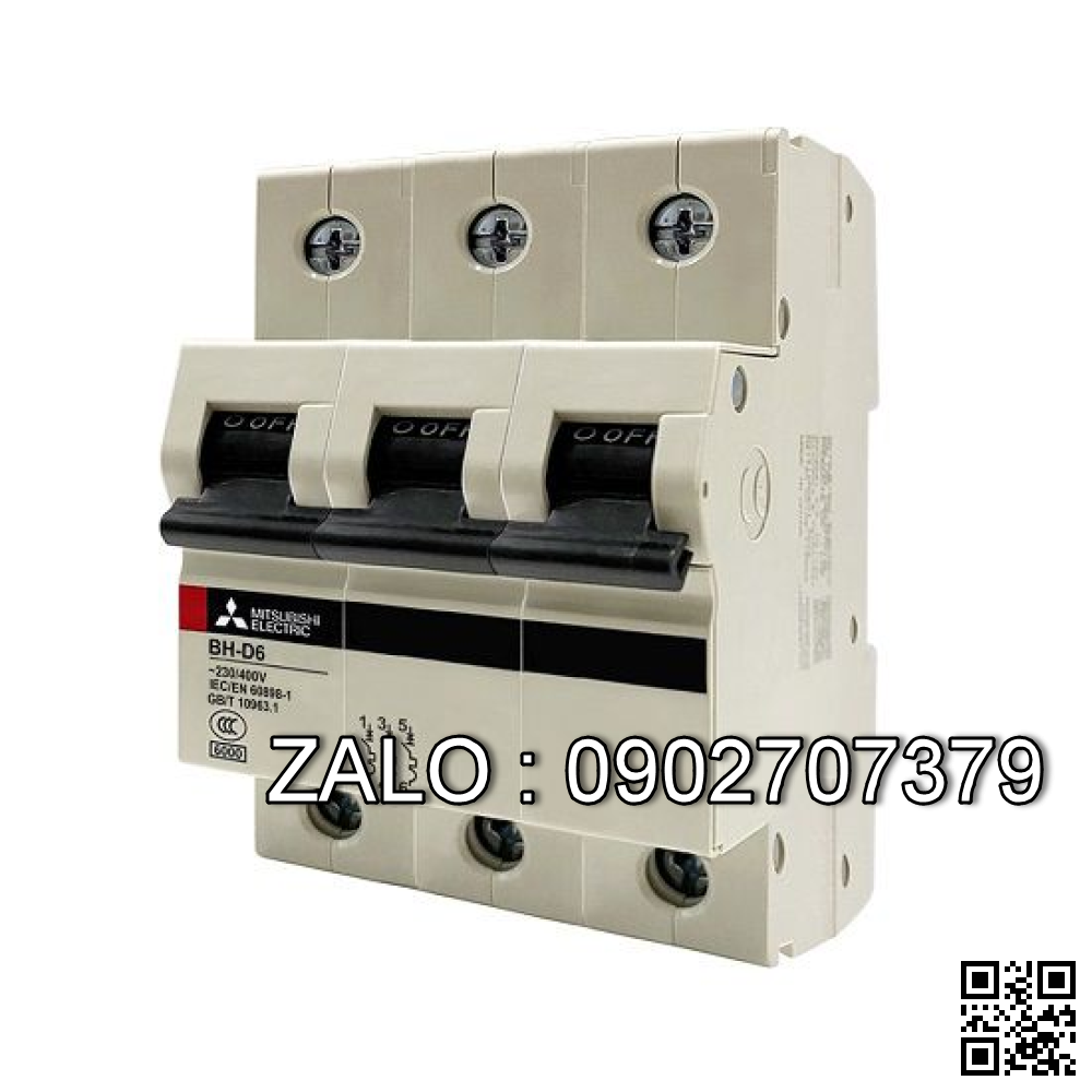 MCB Mitsubishi BH-D6 3P 10A 6kA C N