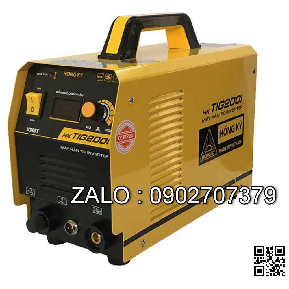 Máy hàn Tig (200A - 220V) (Inverter) HK TIG200I ( Phụ kiện gồm: Bộ súng hàn TIG và kẹp mass + 2 mét dây mass ) ( Có đồng hồ hiển thị )