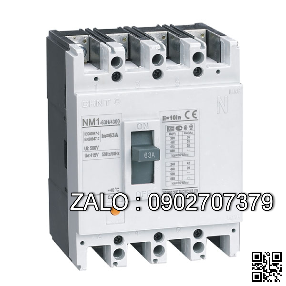 Aptomat MCCB Chint NM1-63H-4P 32A (35kA)
