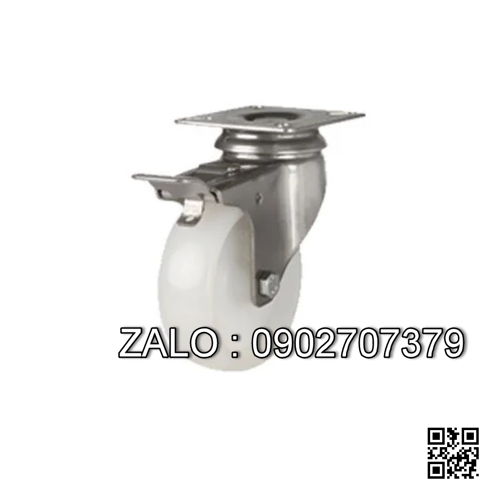 Bánh xe đẩy NPA200 Pa trắng ZN khóa Ø200x48 mm
