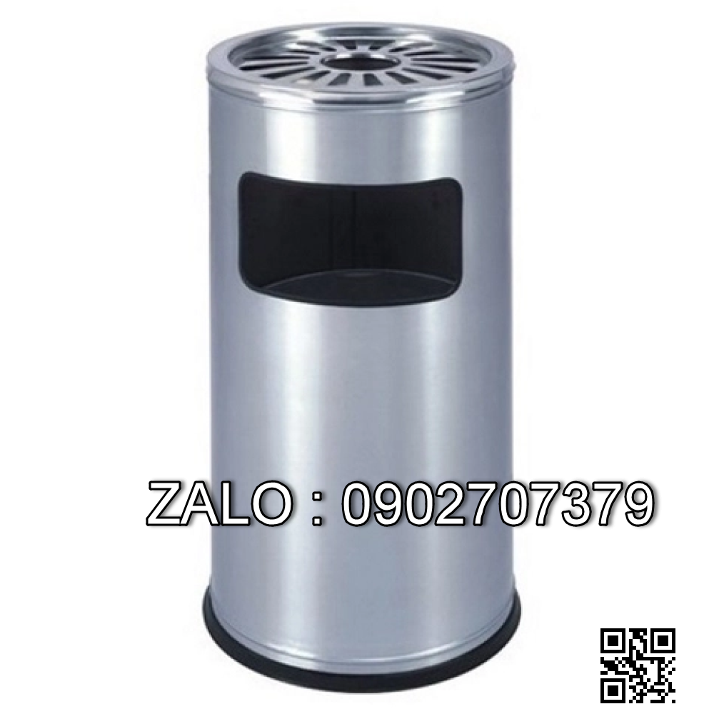 Thùng rác inox ngoài trời có gạt tàn thuốc A35-Y