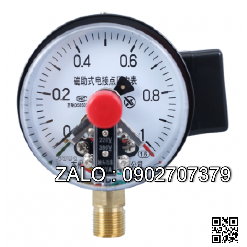 Đồng hồ áp suất 3 kim YXC-100 60Mpa