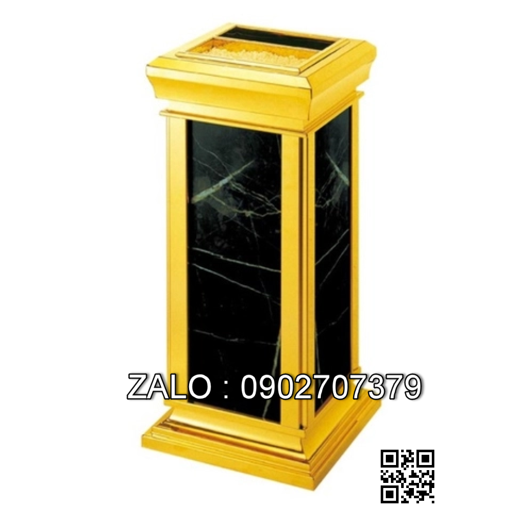 Thùng rác inox đá hoa cương A16