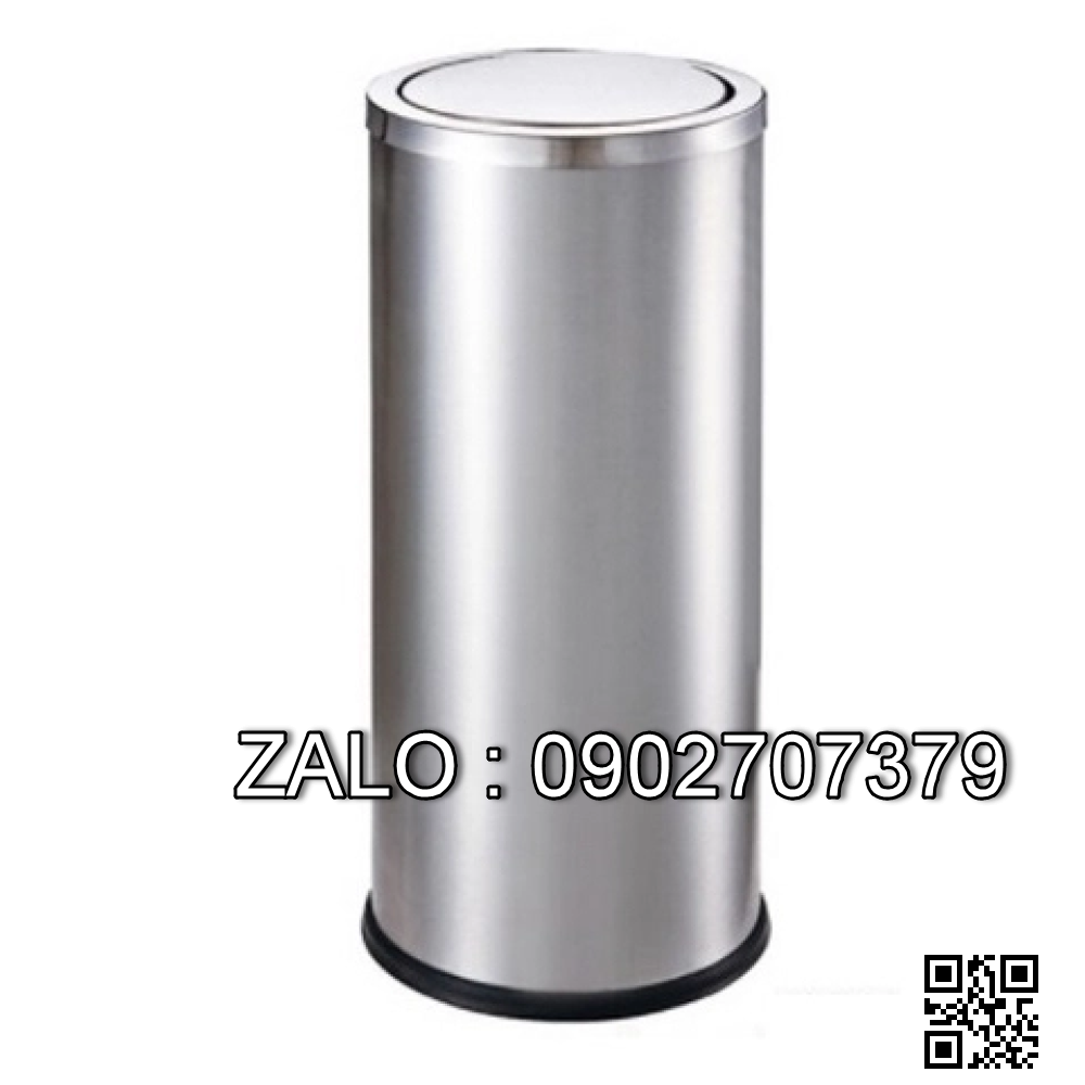 Thùng rác inox tròn nắp lật A35-F