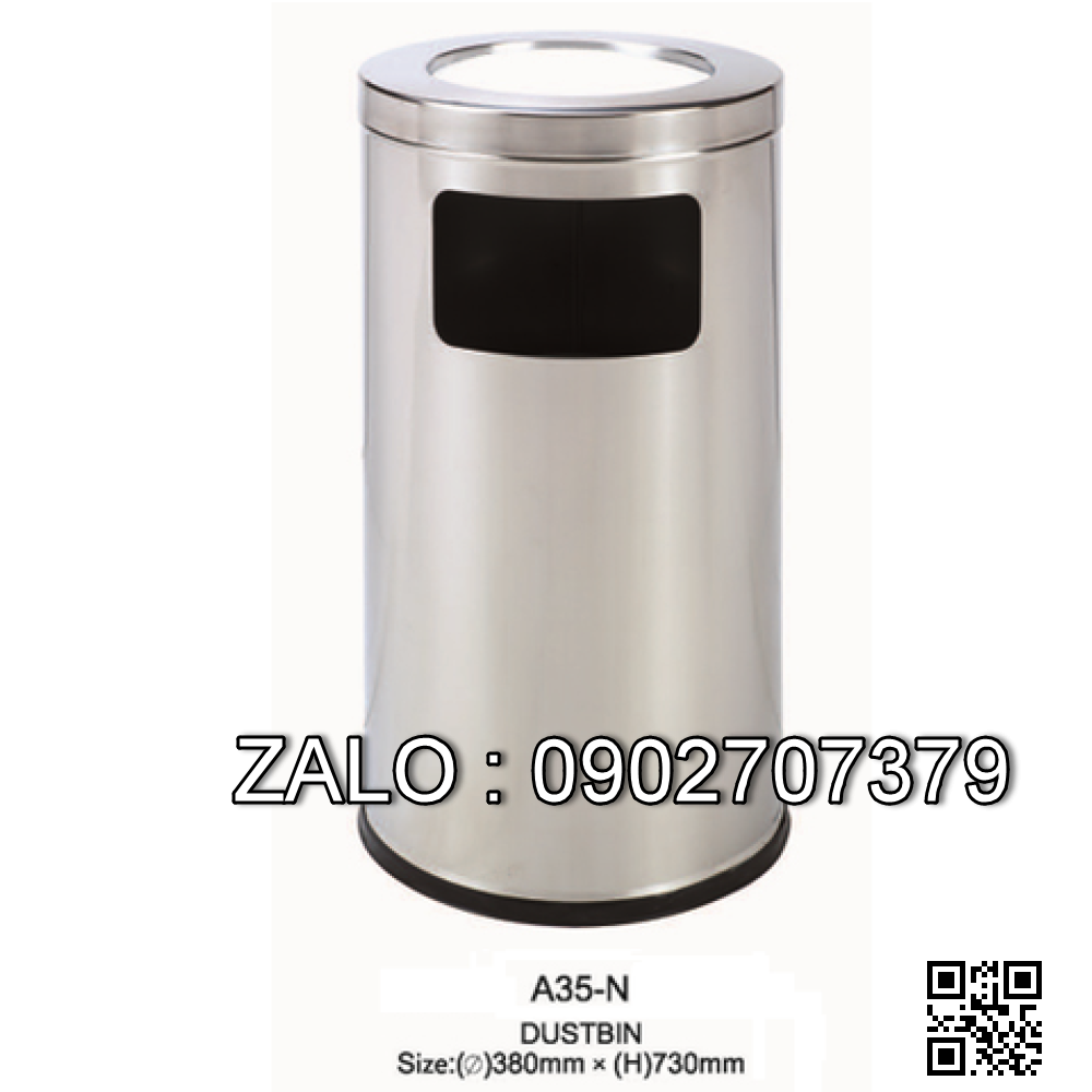 Thùng rác inox A35-N (có gạt tàn)