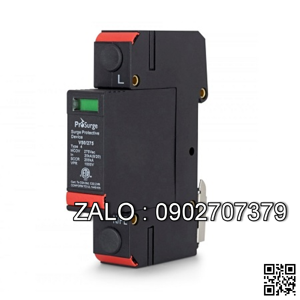 CB chống sét Prosurge PV50-600-V-C-S 600VDC 50kA 1P+N