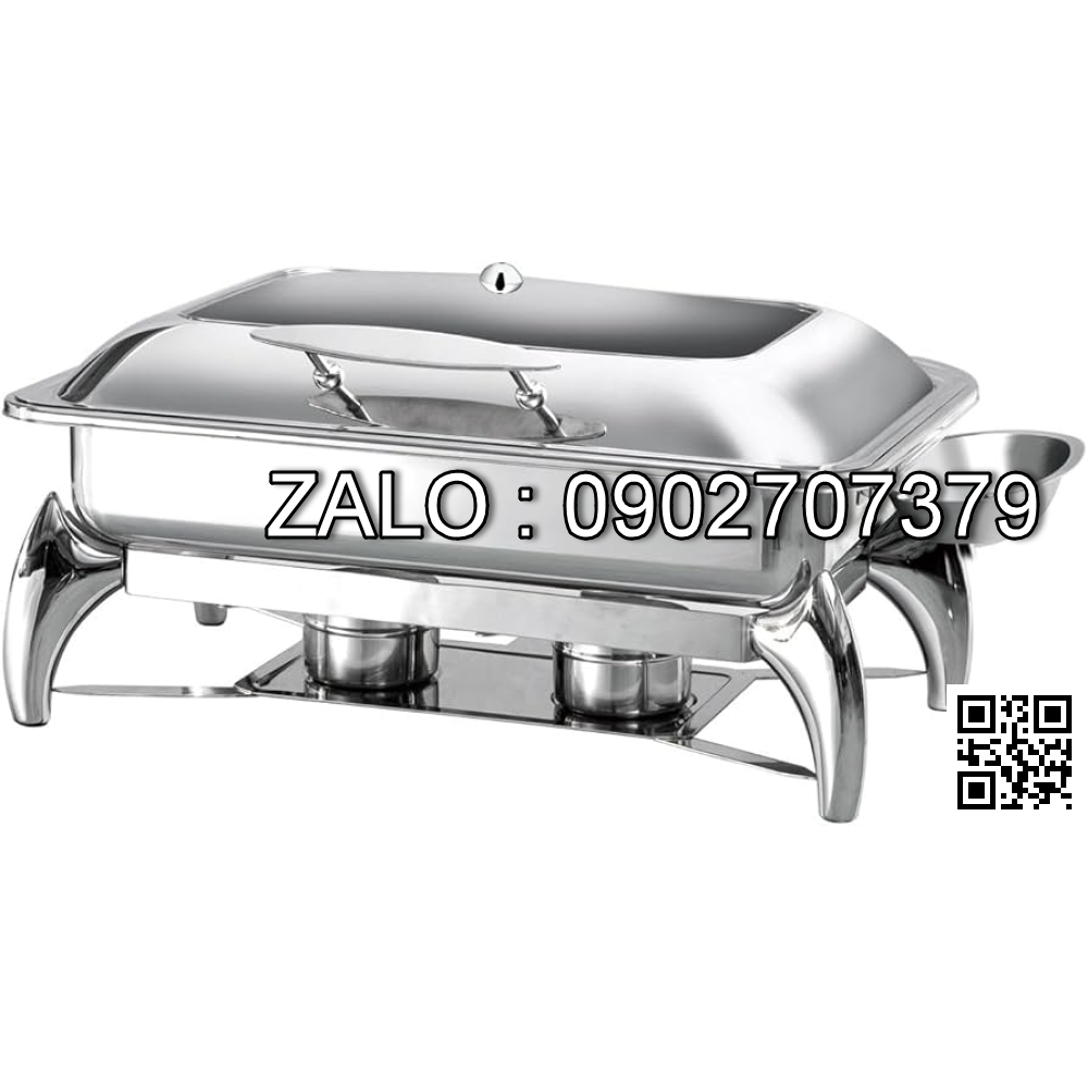 Nồi Hâm Buffet Chữ Nhật Nắp Kiếng Chân Rời AT62593