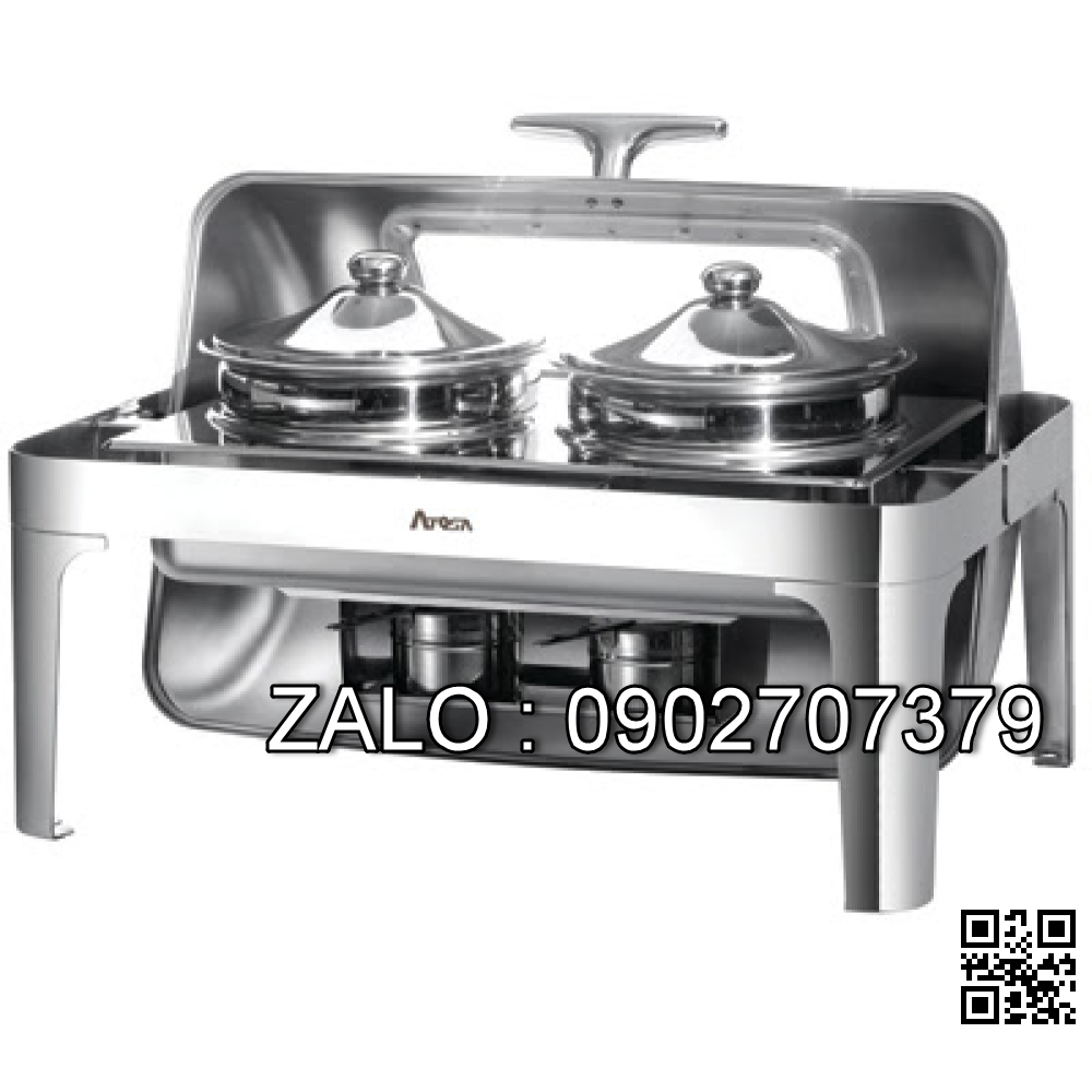 Nồi hâm soup chữ nhật chân inox (nắp PC) ATOSA KS61383