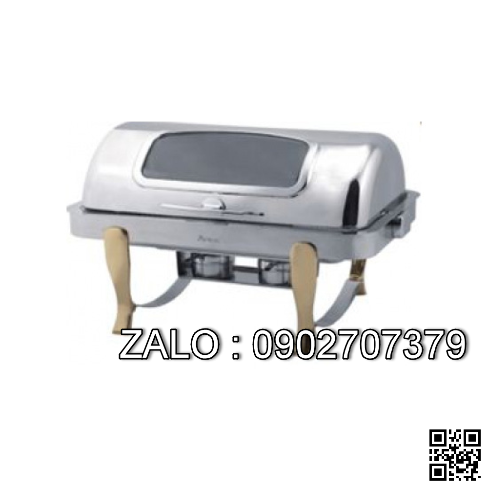Nồi hâm buffet chữ nhật chân vàng ( nắp PC ) ATOSA DKS61161-2