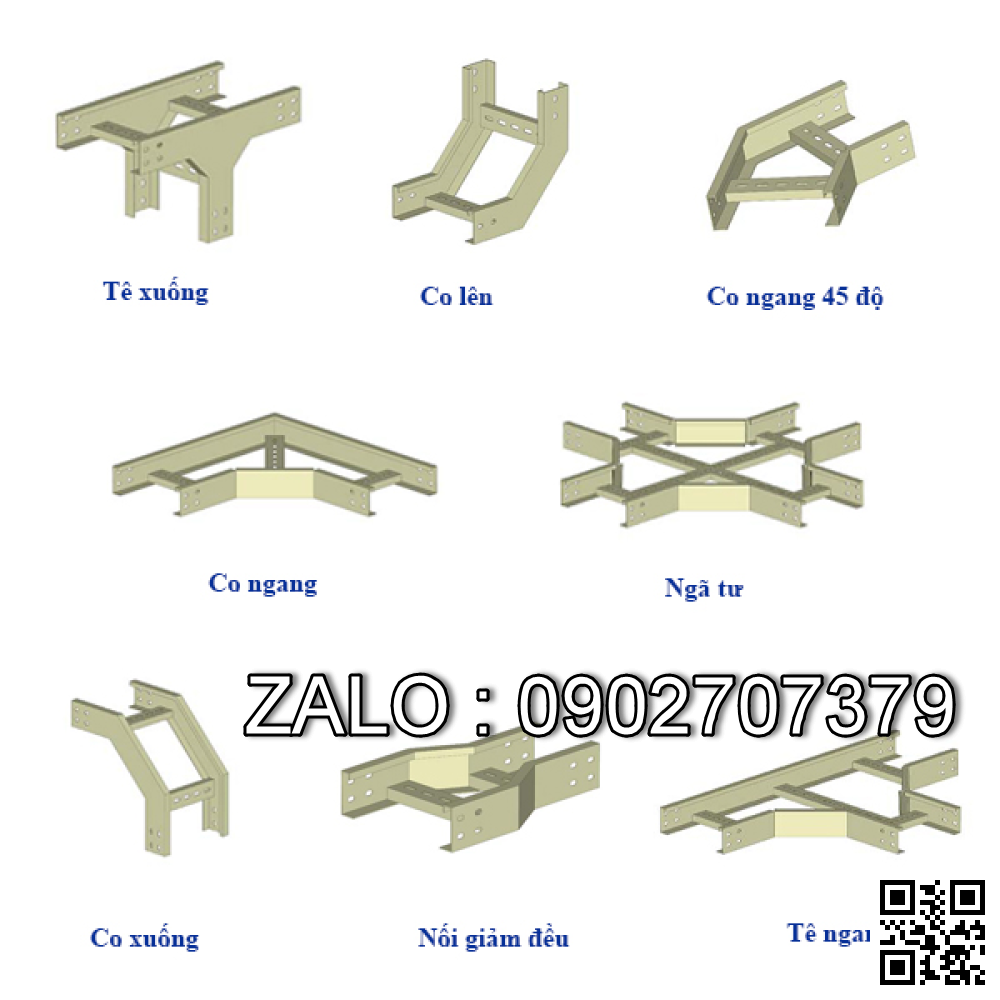 Thang cáp mạ nhúng nóng 600x100mm, 2mm