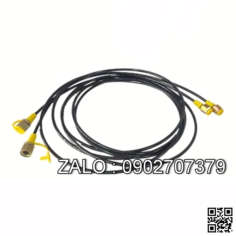 Dây đồng hồ đo áp thủy lực phi 5x500mm, 2 đầu ren trong M16x2mm và M14x1.5mm, có Oring