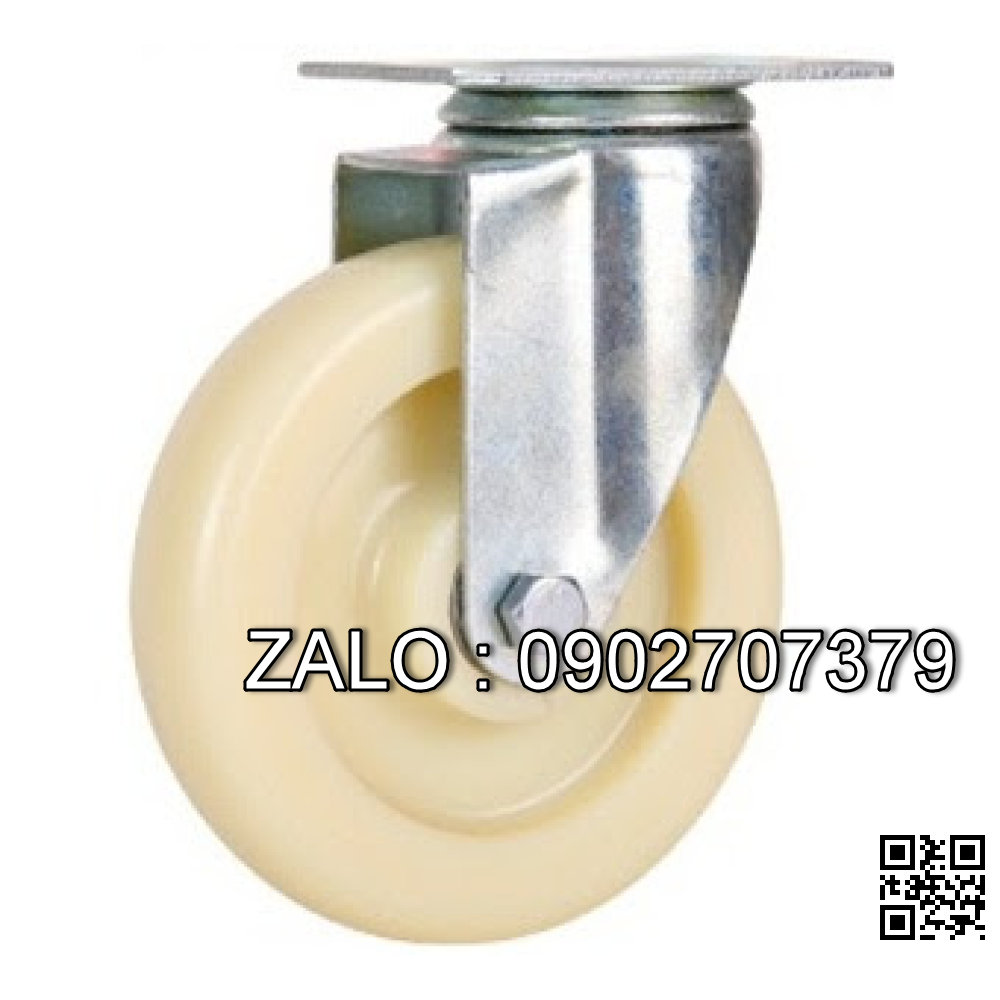 Bánh Xe PP Trắng Phi 100x32 - Xoay Tải Trọng 100kg / 1 Cái