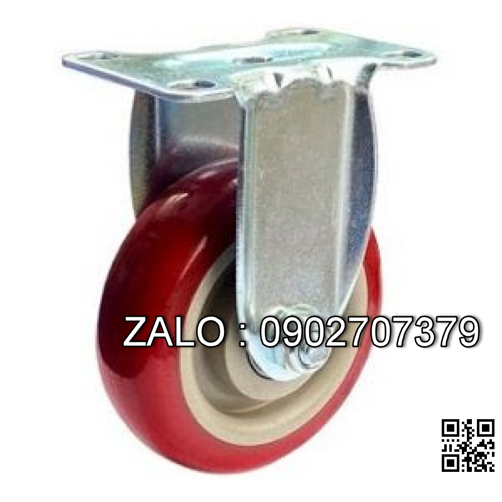 Bánh Xe PVC Đỏ Mận Phi 75x32 - Khoá Tải Trọng 80kg / 1 Cái