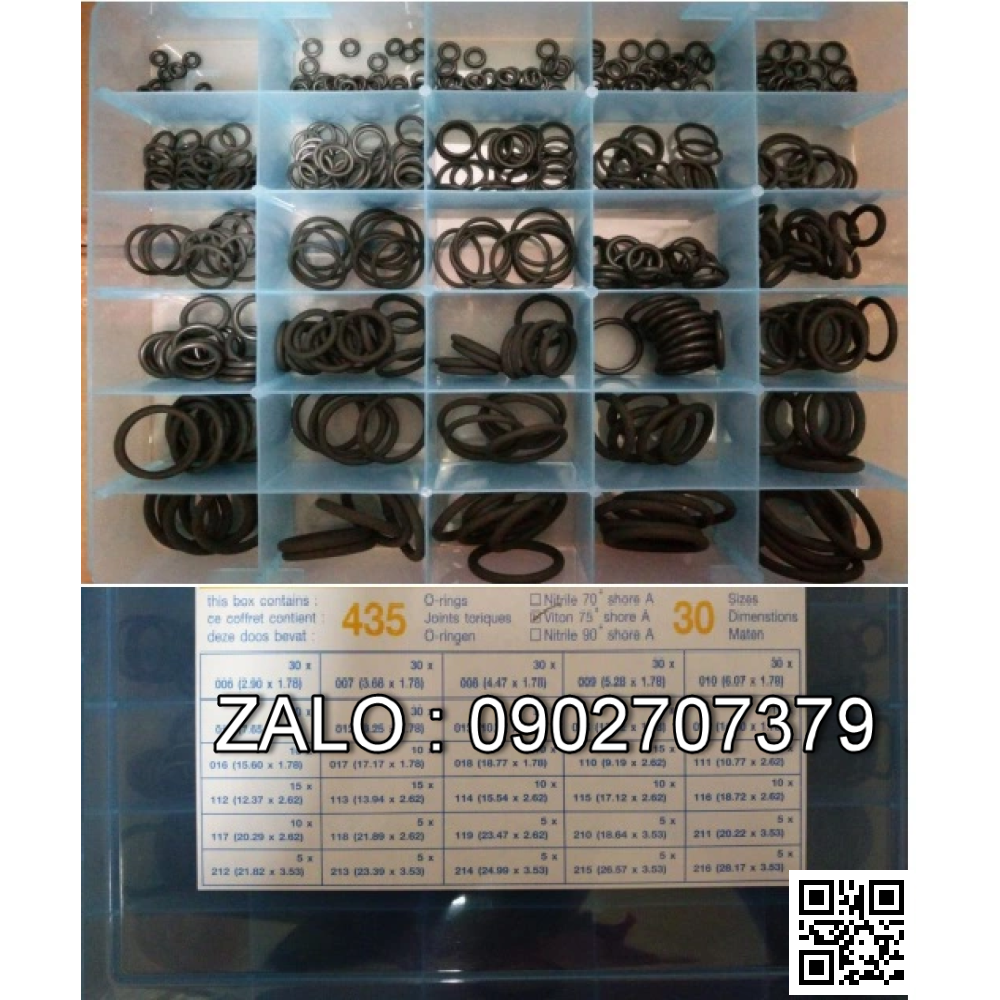 Hộp O-ring Mã SP: ORKA
VIT30S435P Vật liệu: Viton Độ cứng: 75 Shore Kích thước: 30 Size Số lượng: 435 pcs/hộp