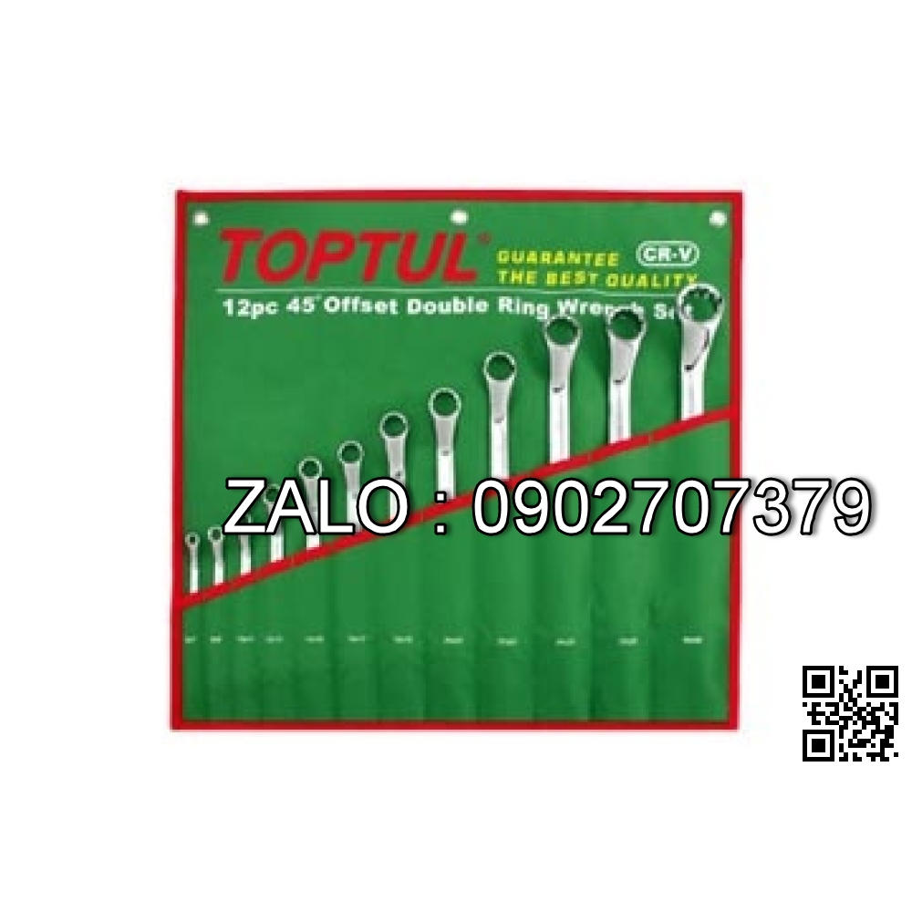 Bộ cờ lê 2 đầu vòng túi đựng màu xanh TOPTUL 12 chi tiết 6-32mm Mạ crôm
GAAA1204