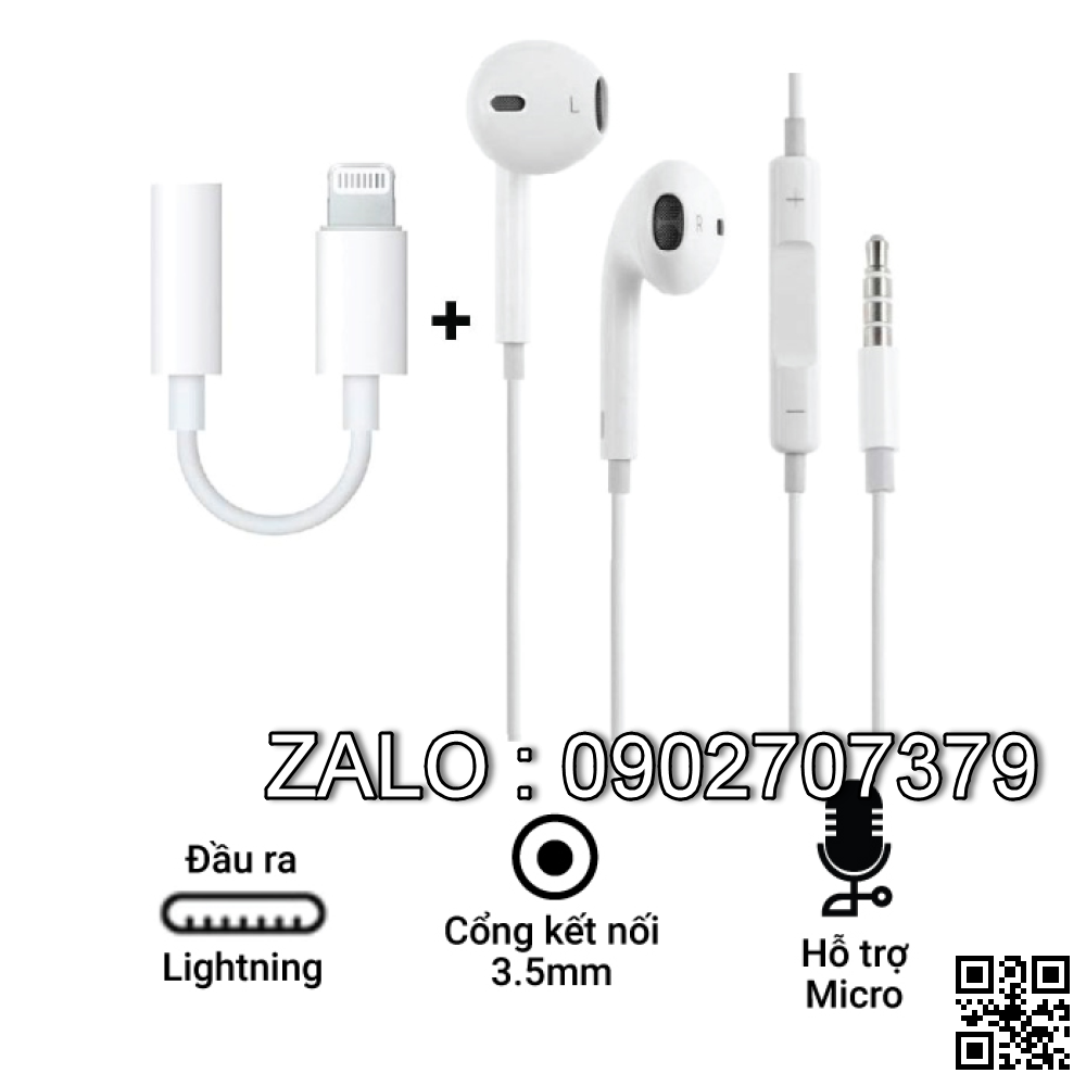 Jack Chia Tai Nghe IP 5/6 Và Cổng Sạc Lightning Loại Tốt (Box)