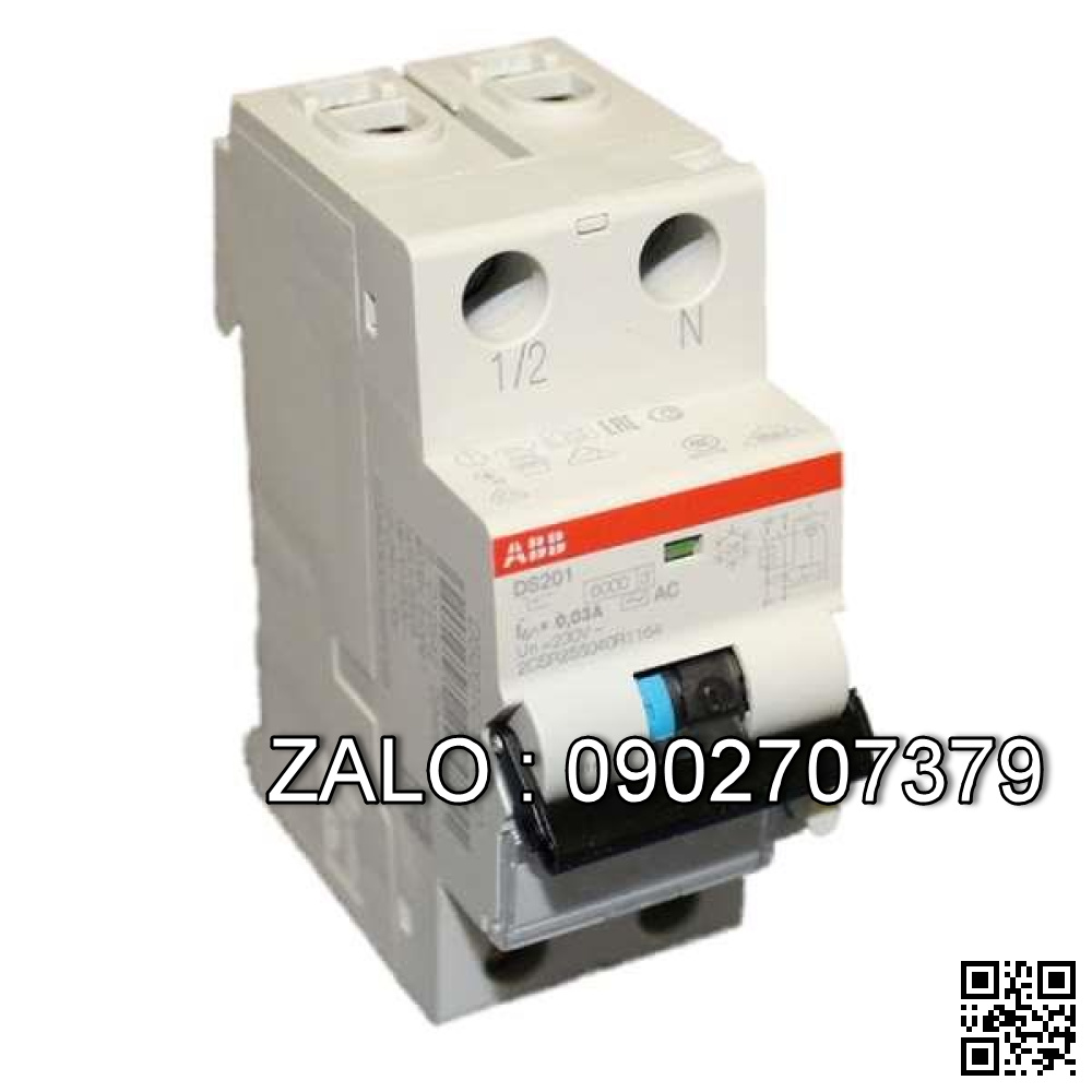 CB chống giật ABB DS201 C10 AC100 100mA 10A 1P+N 6kA