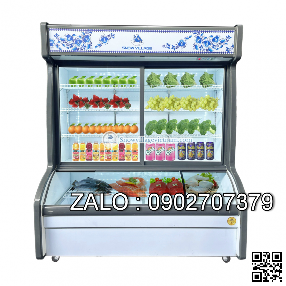 TỦ ĐÔNG MÁT TRƯNG BÀY SIÊU THỊ 1180 LÍT SNOW VILLAGE HY-1600H