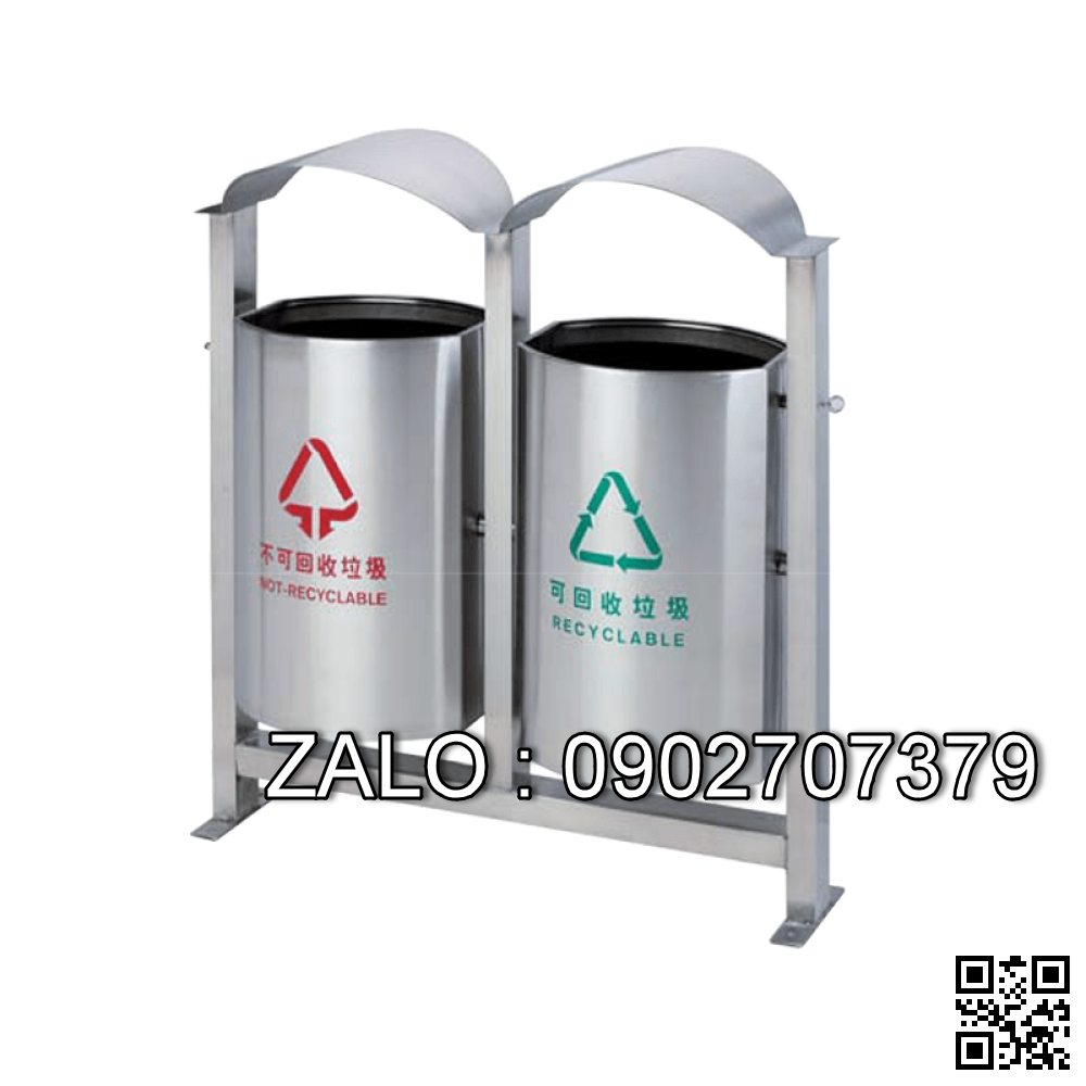 Thùng rác inox phân loại rác A88
