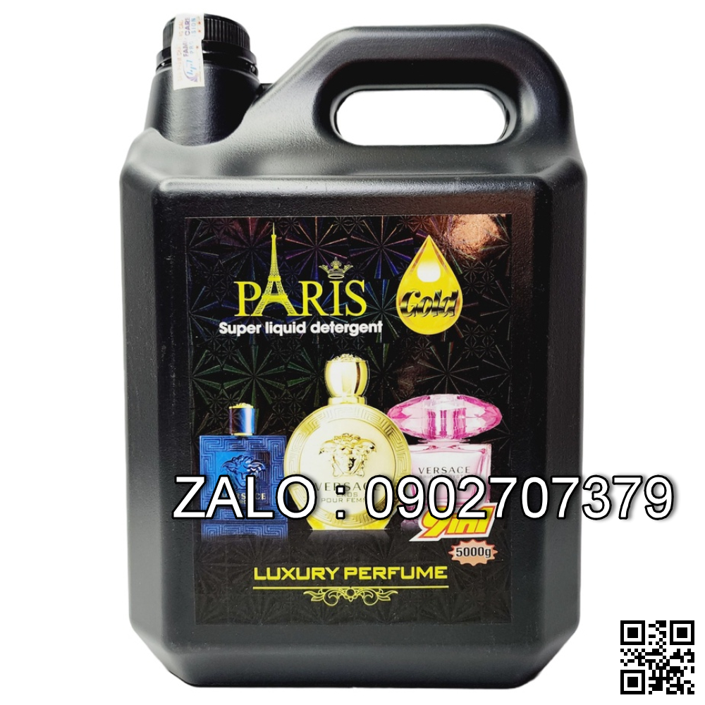 Thùng 4 can nước giặt xả quần áo Paris gold 5L màu đen