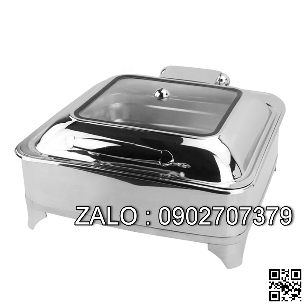 Nồi Buffet Chữ Nhật Chân Inox YH733