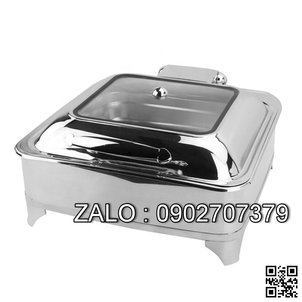 Nồi Buffet Chữ Nhật Chân Inox YH733