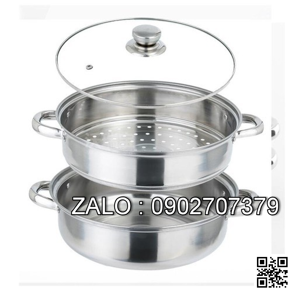 Nồi hấp inox 2 tầng hotpot 28cm (Kiện 30 cái)