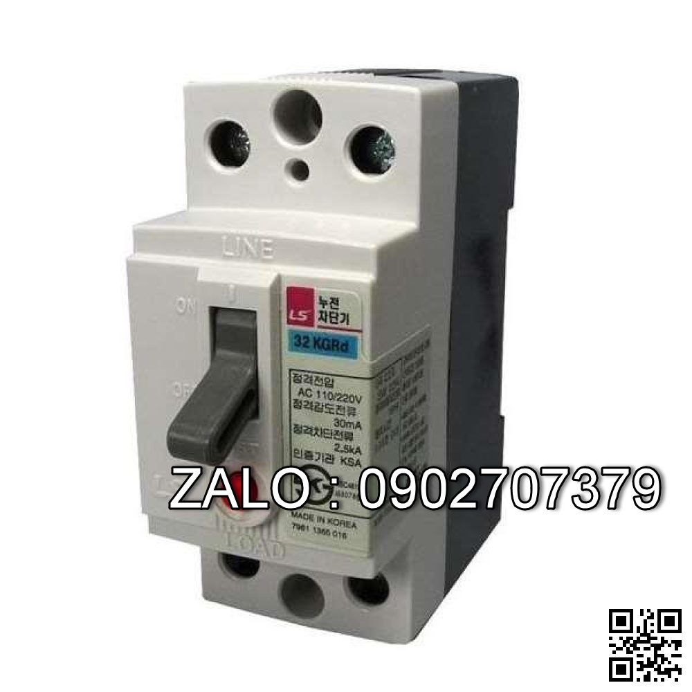 CB chống giật LS 32KGRd 15A 2.5kA 2P 30mA