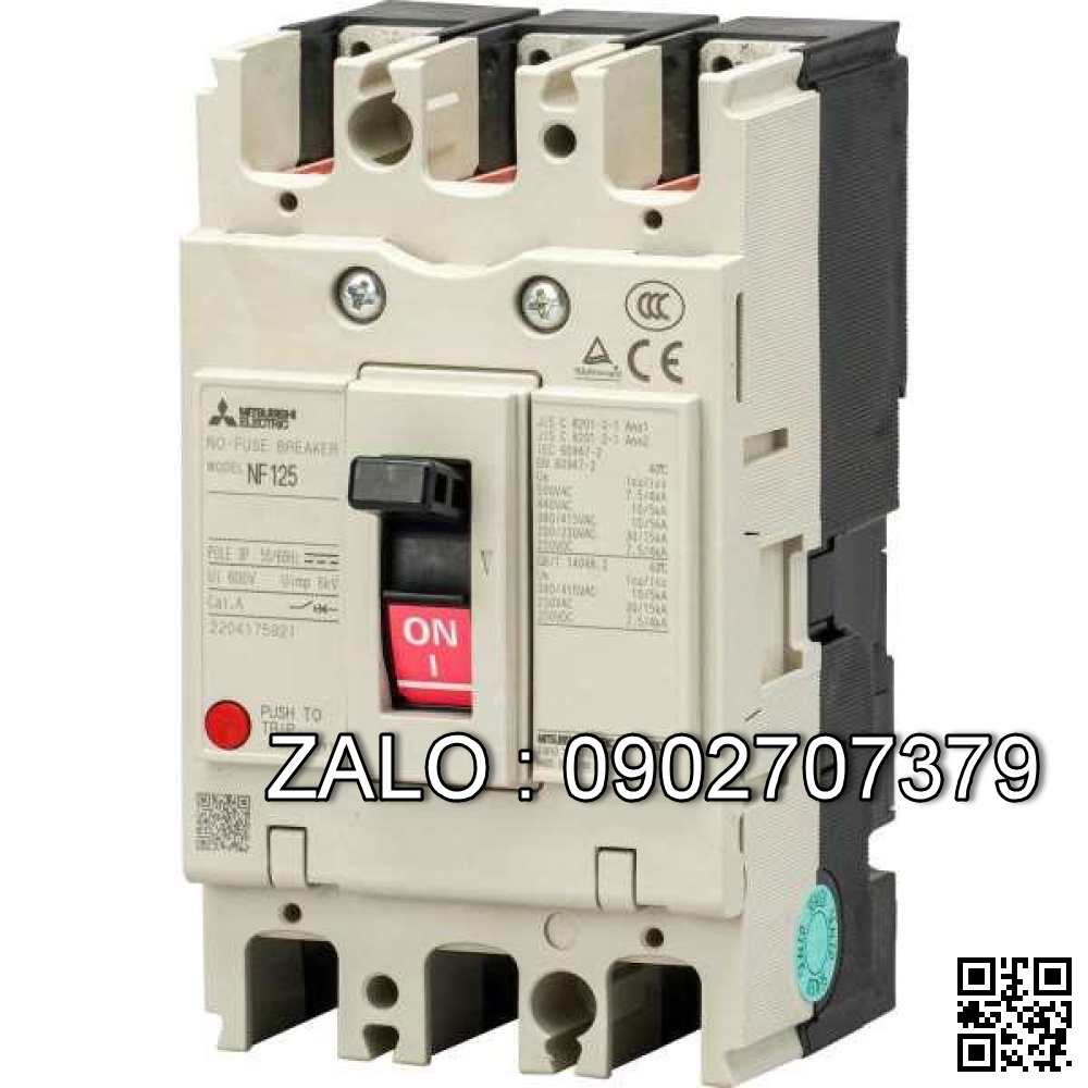 CB khối chống giật Mitsubishi NV125-HV 3P 30A 50kA 30mA