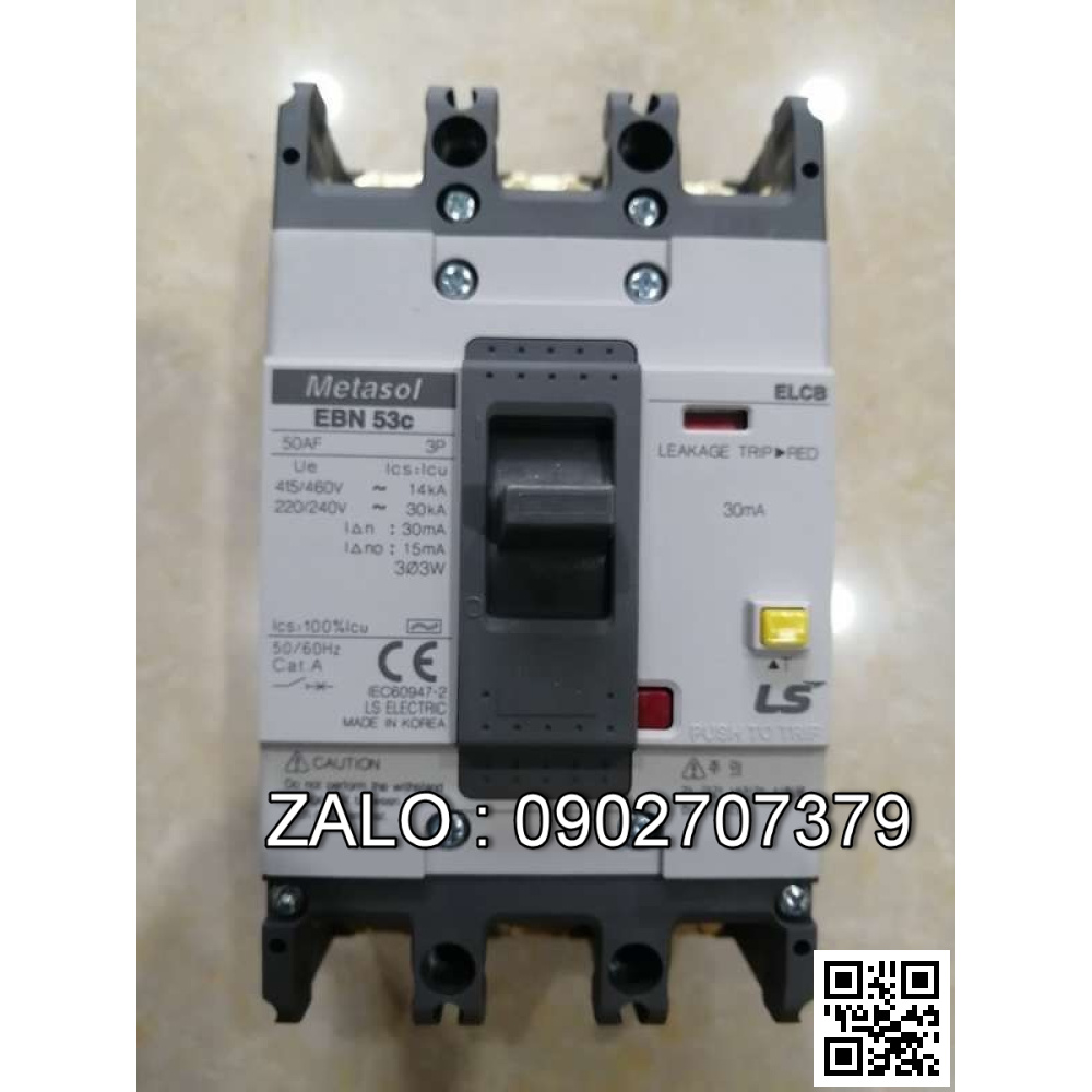 Aptomat chống giật LS ELCB 3P 100A 18kA EBN53c