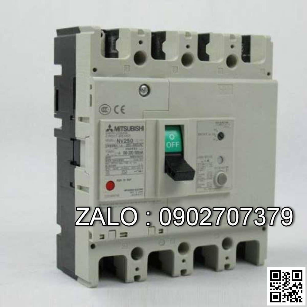 CB khối chống giật Mitsubishi NV250-SV 4P 175A 36kA 30mA
