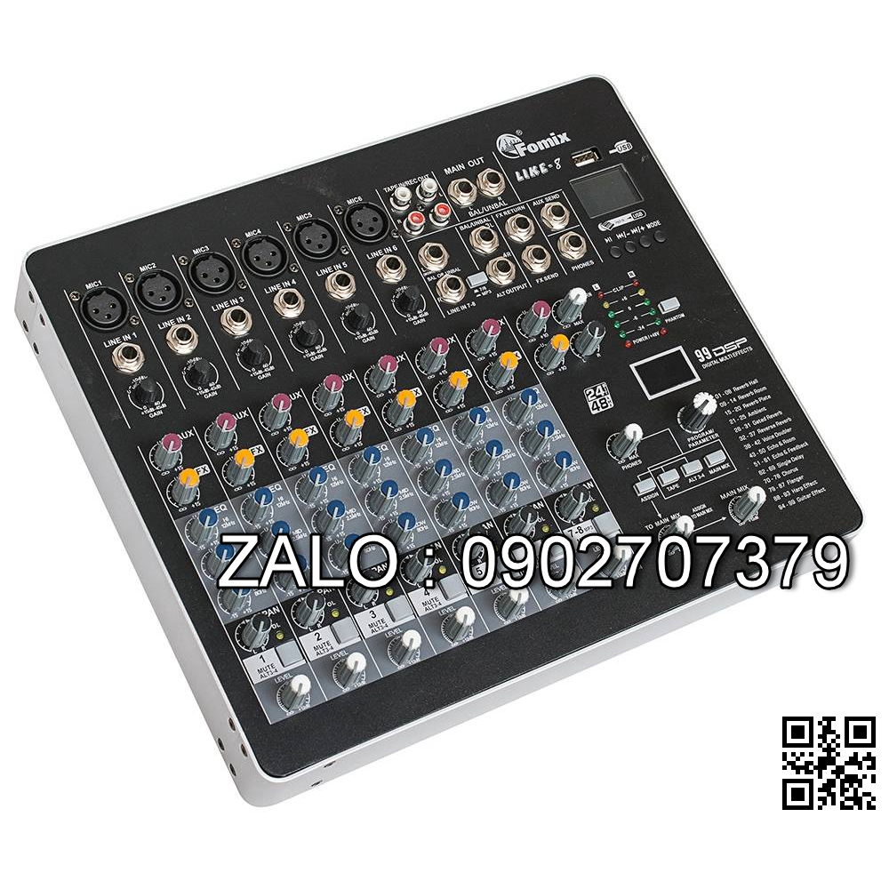 Bộ trộn tín hiệu âm thanh (Mixer) 8 kênh FOMIX LIKE 8