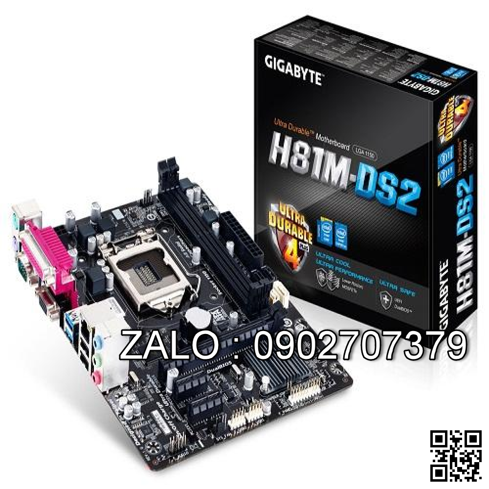 Mainboard GIGABYTE H81M-D3H Box RENEW (HDMI, VGA, COM) (4 Slot Đồng Bộ RAM 1 Mặt Chip)