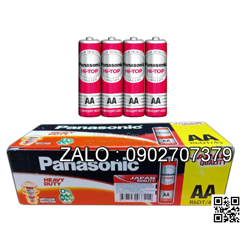 Bộ 4 Pin than đỏ AA Panasonic R6DT/4S-V (4 AA Đỏ)