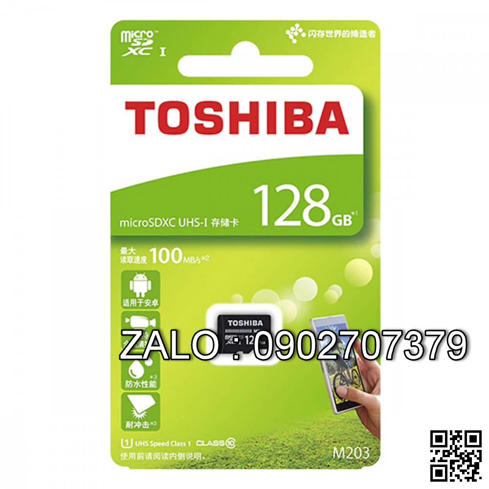 Thẻ Nhớ MicroSD 128G Class 10 Toshiba, Box Xanh 100mb/S
