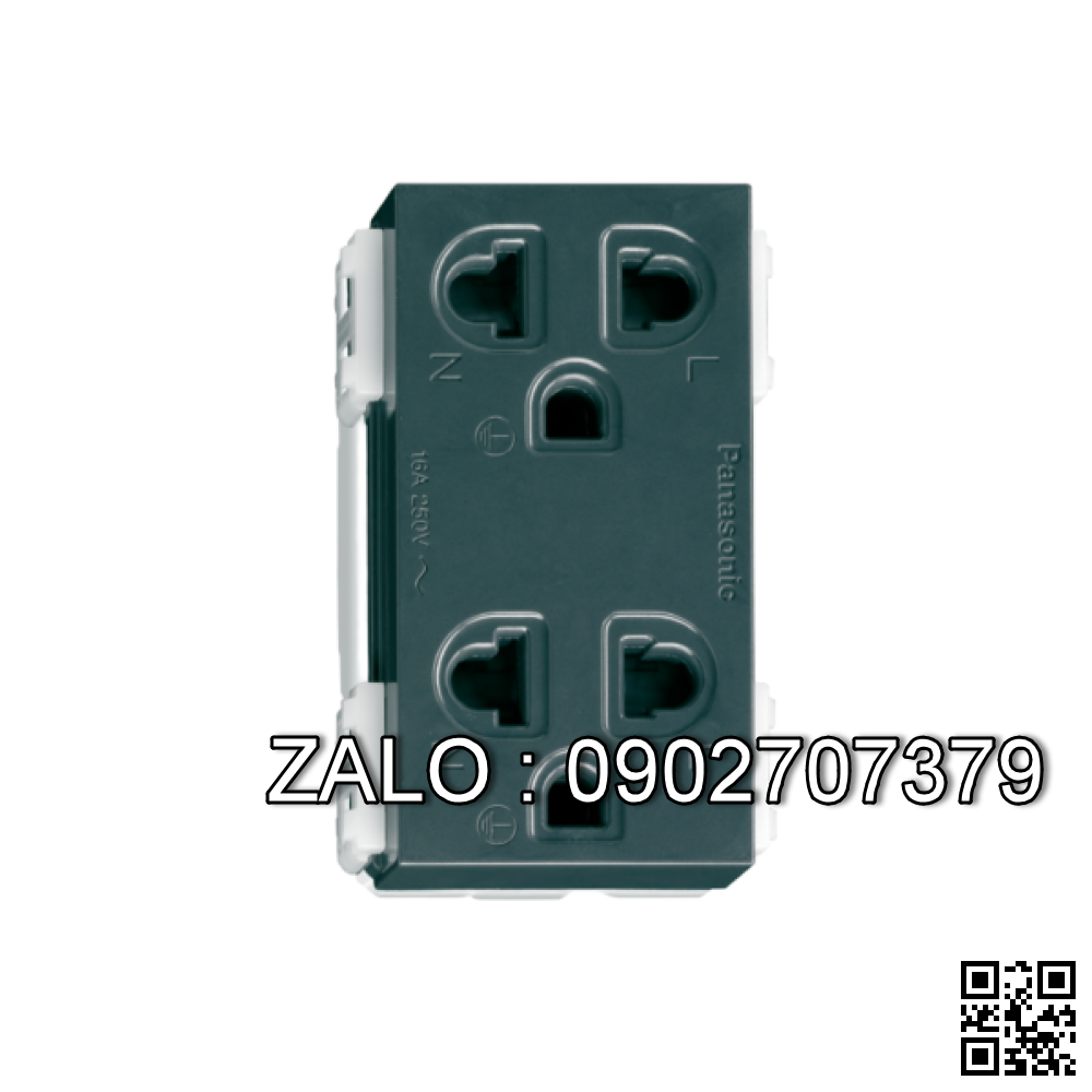 Ổ cắm đơn 3 chấu có màn che ( Màu xanh)